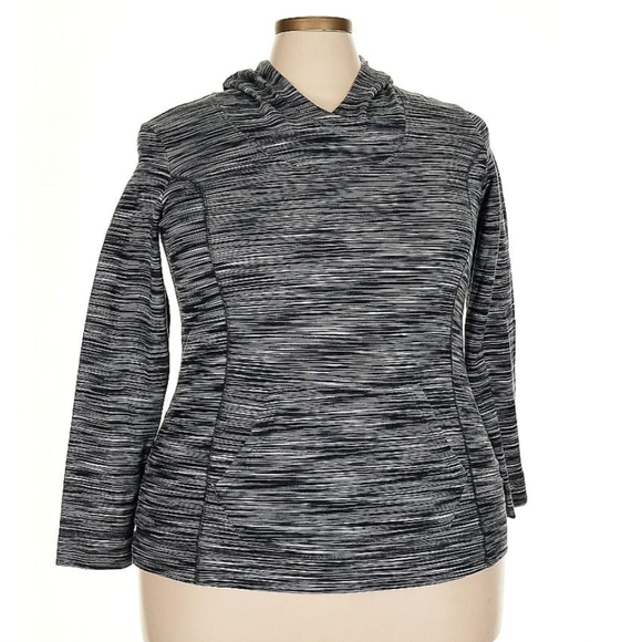 Danskin Marled Striped Gray Hoodie - Picture 1 of 5